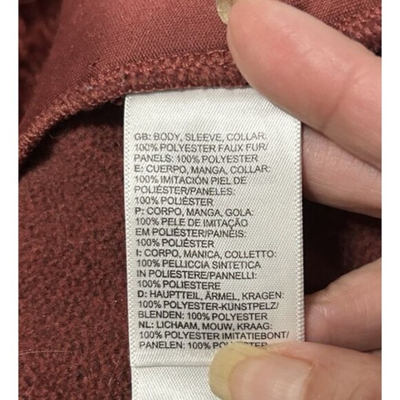 The North Face Womens Jacket Furry Fleece Burgundy Full Zip Hike Camp Outdoor S - Picture 8 of 8